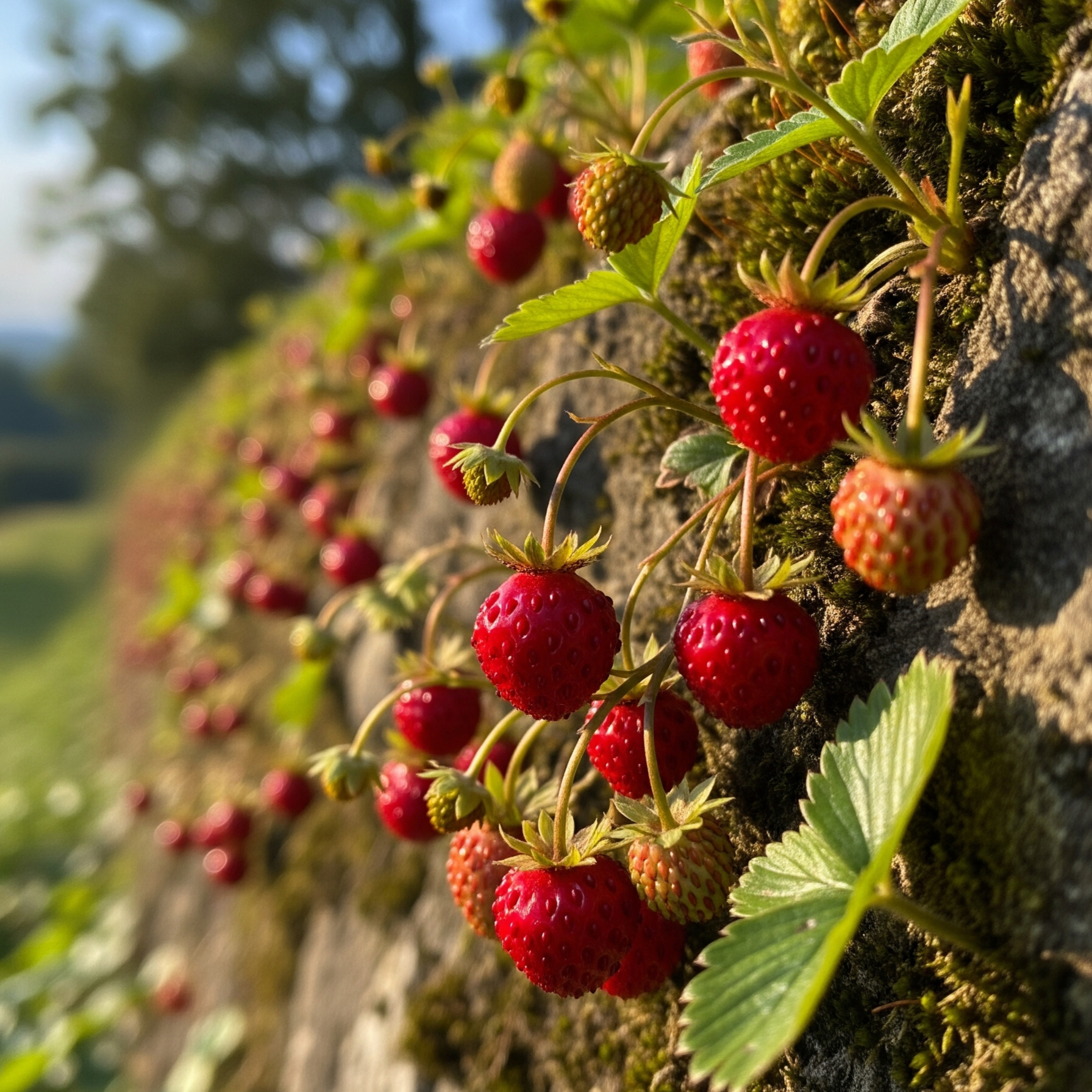 Fragola Rampicante Fragaria Ananassa – 10 Semi – Pianta Tropicale, Sapore Dolce, Alta Qualità, Non-GMO