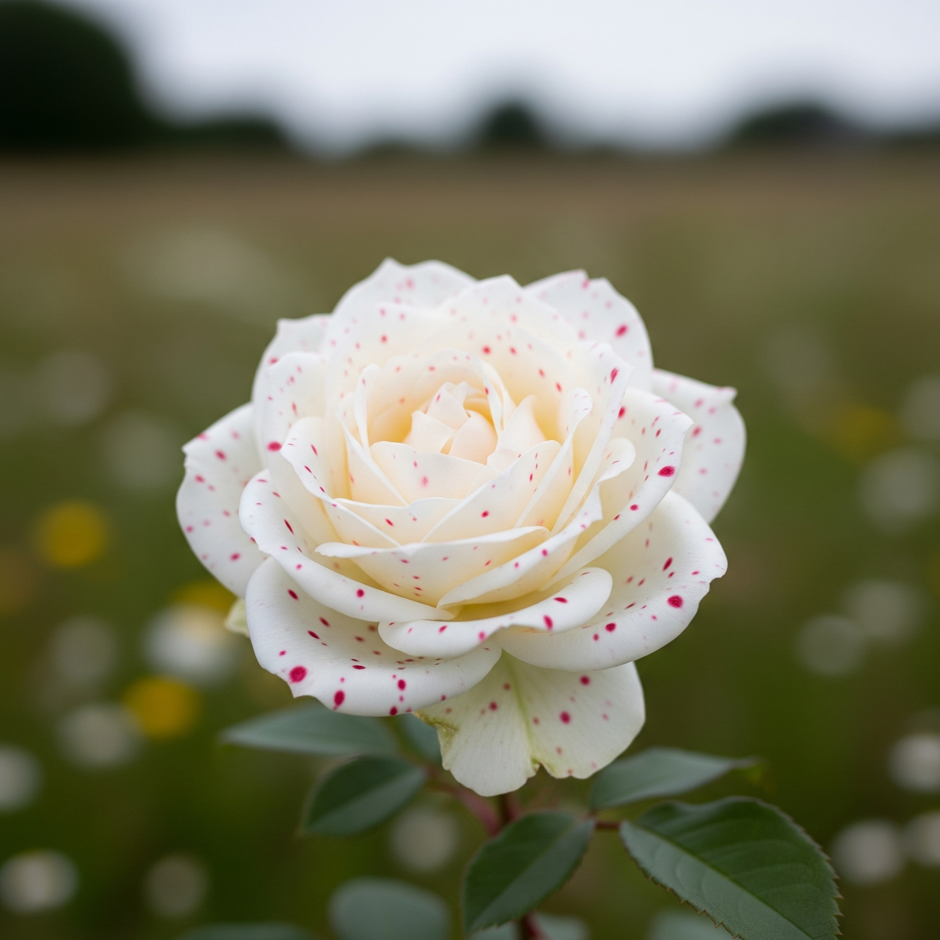 Rosa viola acceso e bianco 1:1 realistica sfondo naturale