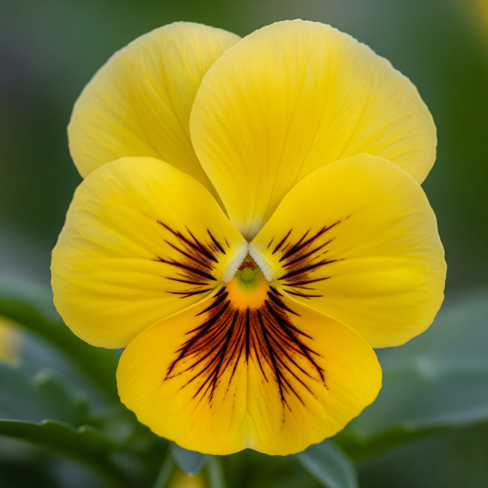Viola del Pensiero Gialla – 30 Semi – Fiori Gialli Solitari, Petali Grandi Disuguali.