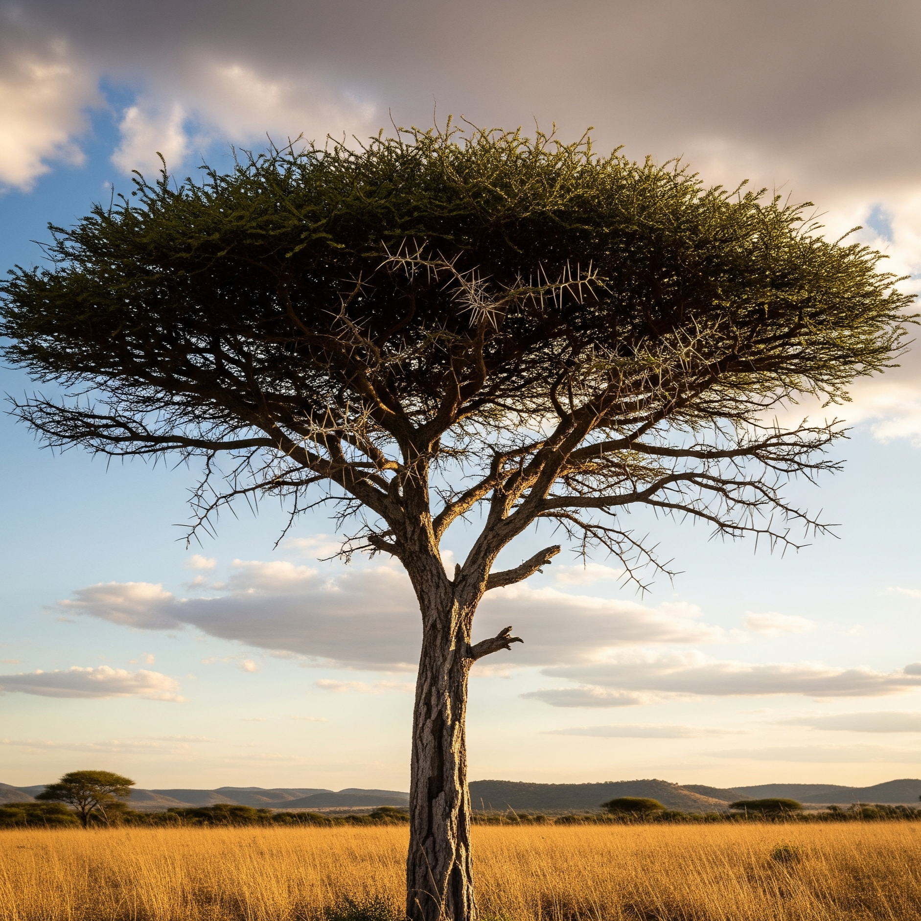 Acacia ad Ombrello (Acacia Tortilis) – 10 Semi – Forma Caratteristica, Resistente alla Siccità